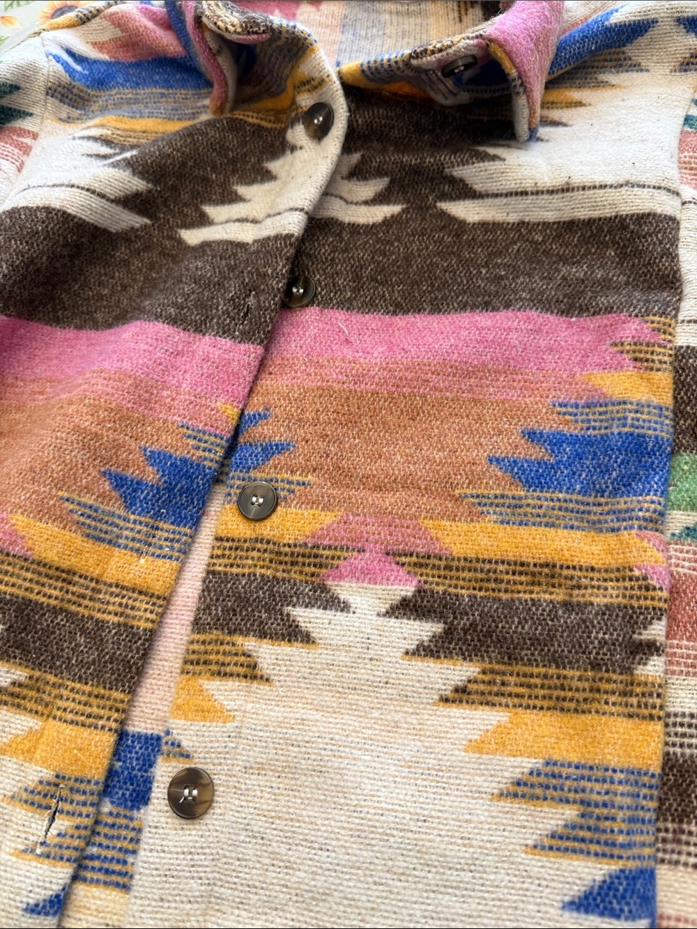 Southwestern Button-Front Women’s Cardigan Jacket - Multicolor - Picture 3 of 7